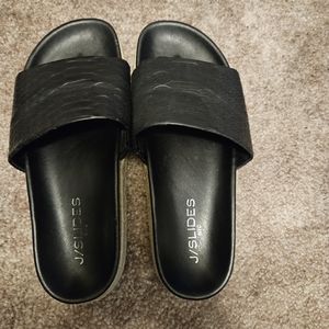 J Slide Snake Skin Sandals